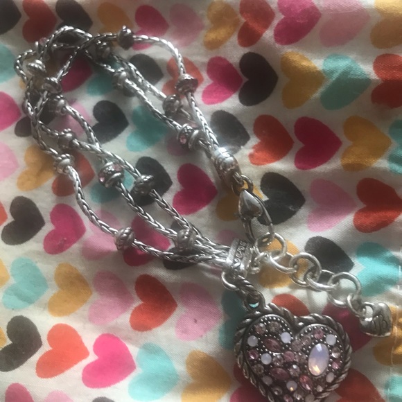 Brighton set of bracelet silver plate breast cancer awareness and pink earrings - Picture 2 of 10